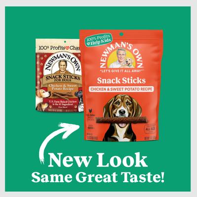 Show full view: Newman's Own Snack Sticks Chicken & Sweet Potato Recipe Grain-Free Dog Treats, 5-oz bag slide 5 of 10