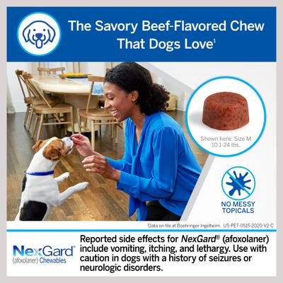 Show full view: NexGard Chew, 10.1-24 lbs, (Blue Box), 12 Chews (12-mos. supply) + Heartgard Plus Chew for Dogs, up to 25 lbs, (Blue Box), 12 Chews (12-mos. supply) slide 4 of 9