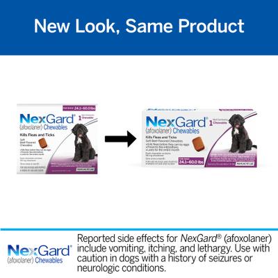 NexGard Chew for Dogs, 24.1-60 lbs, (Purple Box)