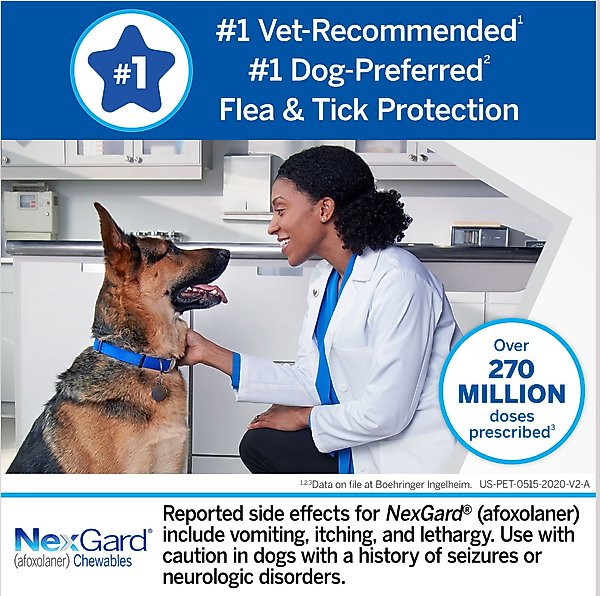NexGard Chewables for Dogs, 4-10 lbs, (Orange Box)
