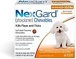 NexGard Chewables for Dogs, 4-10 lbs, (Orange Box), 6 Chewable Tablets (6-mos. supply)