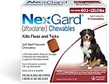NexGard Chewables for Dogs, 60.1-121 lbs, (Red Box), 6 Chewable Tablets (6-mos. supply)