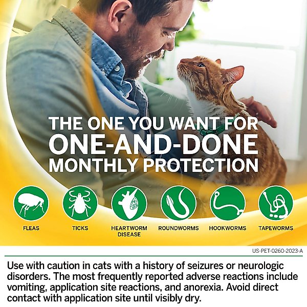 NexGard COMBO Topical for Cats, 5.6-16.5 lbs. (Yellow Box)