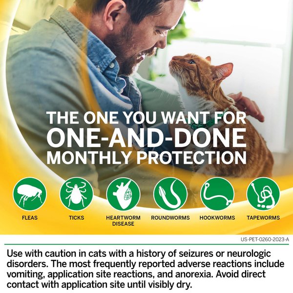Show full view: NexGard COMBO Topical for Cats, 5.6-16.5 lbs. (Yellow Box), 6 Doses (6-mos. supply) slide 5 of 11