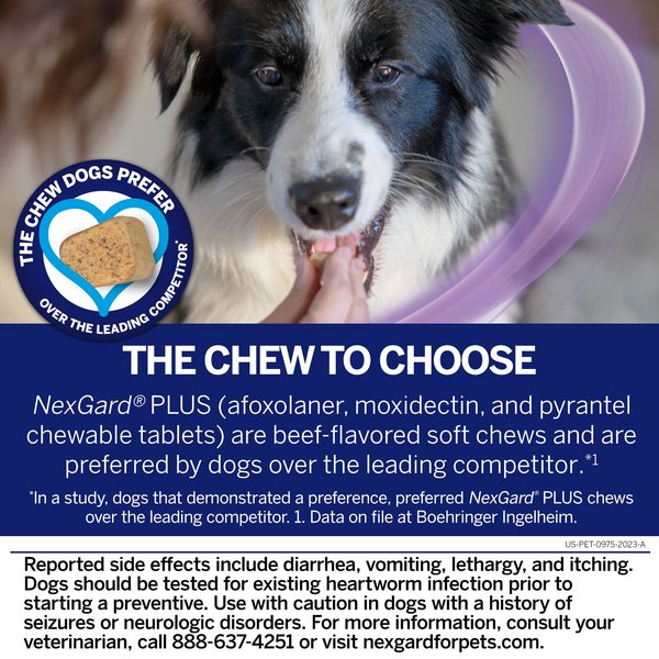 Show full view: NexGard PLUS Chewables for Dogs, 33.1-66 lbs. (Purple Box) 6 Chewable Tablets (6-mos. supply) slide 4 of 11