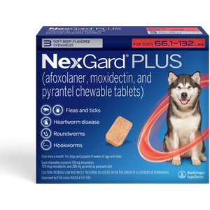 NexGard PLUS Chewables for Dogs, 4-8 lbs. (Orange Box)