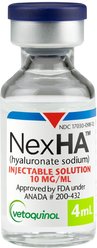 NexHA Hyaluronate Sodium (Generic) Injectable Solution for Horses, 10mg/mL, 4-mL vial, 3 count