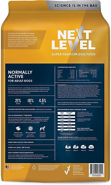 Next Level Super Premium Pet Food NEXT LEVEL SUPER PREMIUM PET FOOD Normally Active Adult Gluten-Free