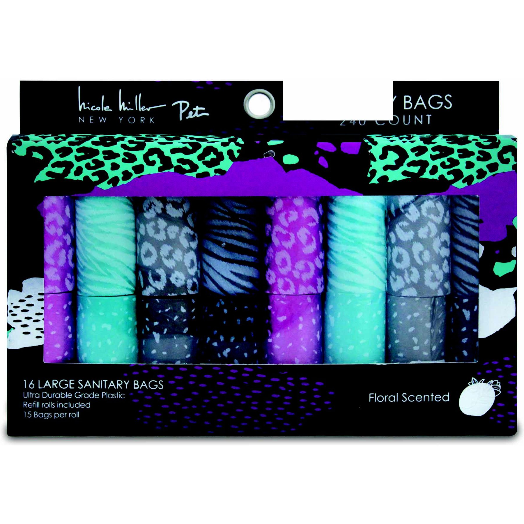 Nicole Miller Spots & Stripes Dog Waste Bag, 240 count