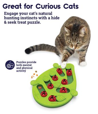 Show full view: Nina Ottosson Petstages Buggin' Out Puzzle & Play Toy + Doc & Phoebe's Cat Co. Indoor Hunting Cat Feeder Kit slide 5 of 10