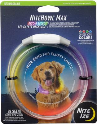 NITE IZE NiteHowl Max Rechargeable LED Dog Safety Necklace, 12 to