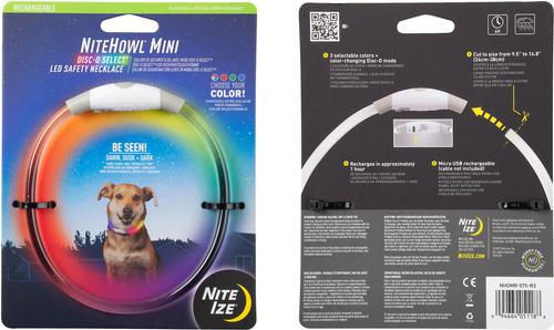 Show full view: Nite Ize NiteHowl Mini Rechargeable LED Safety Necklace Dog Collar slide 3 of 10