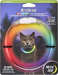 Nite Ize NiteMeow Rechargeable LED Cat Safety Necklace, 9.5 to 14.8-in neck
