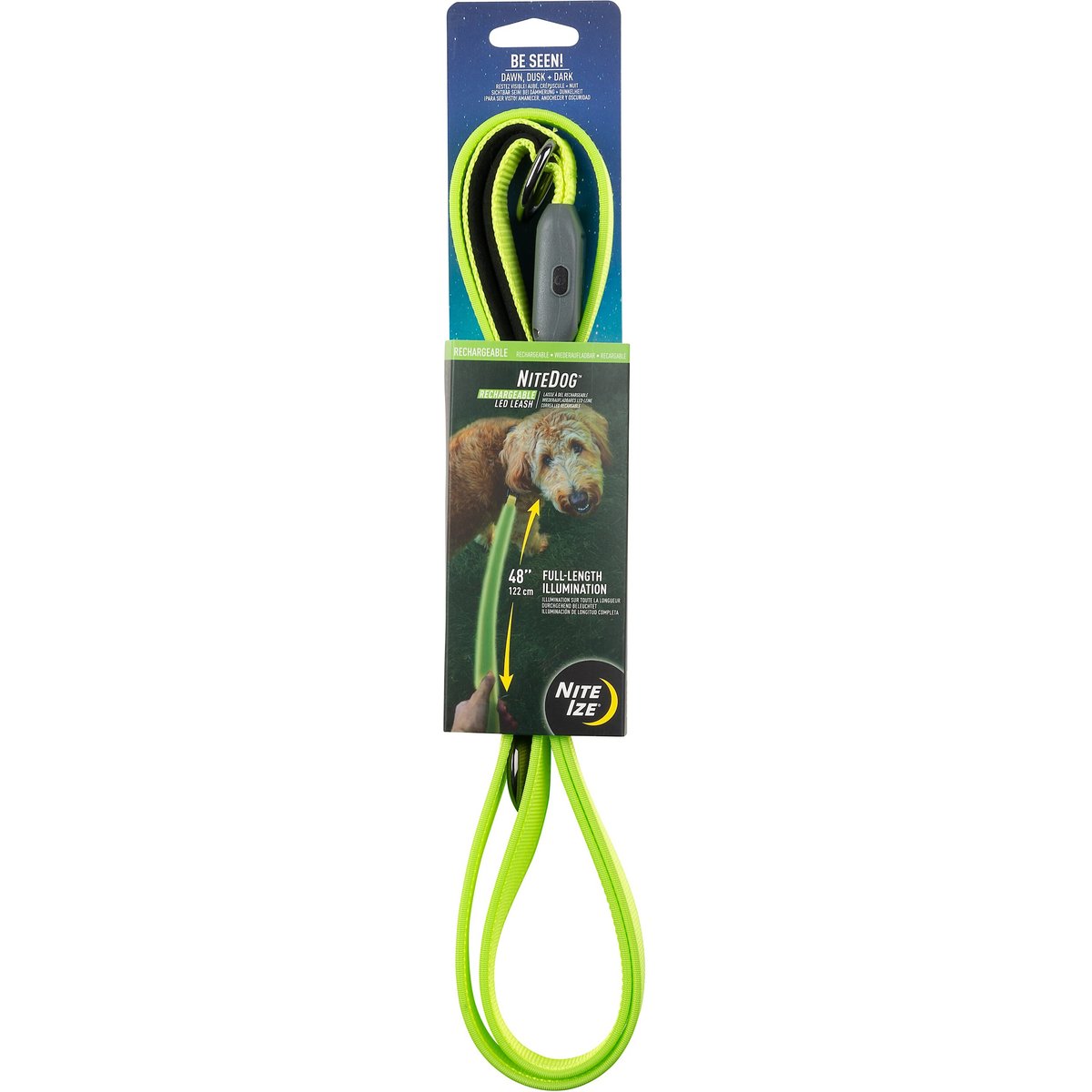 Nite Ize Rechargeable LED Dog Leash, Lime