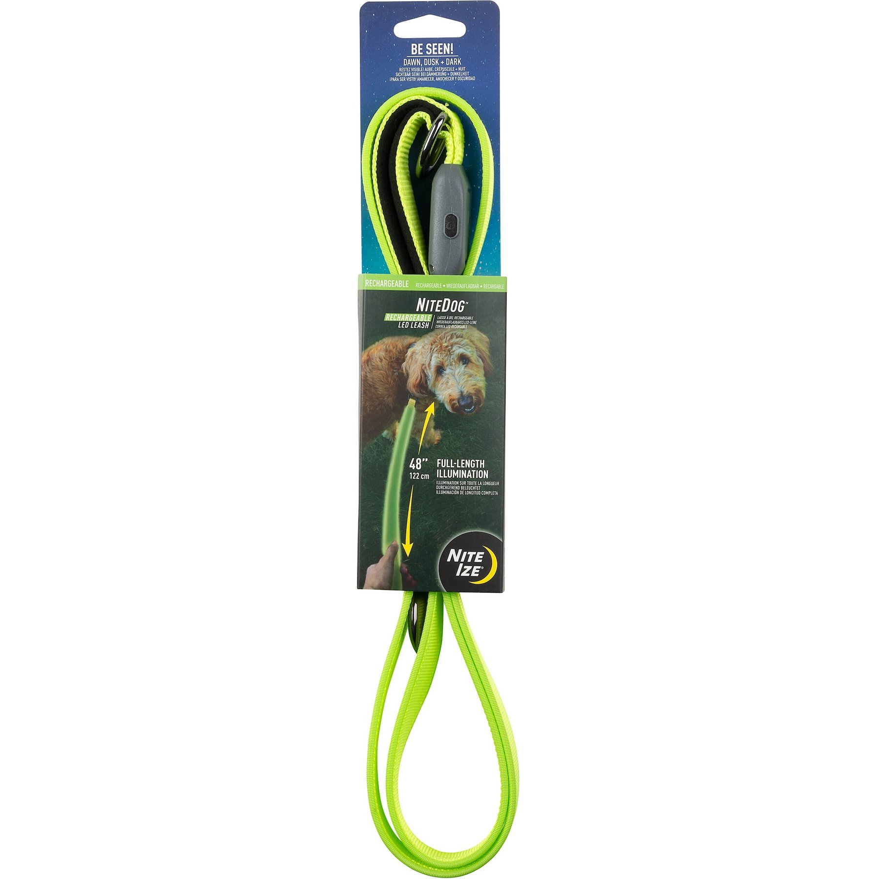 NITE IZE Rechargeable LED Dog Leash, Lime