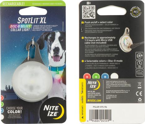 Show full view: Nite Ize SpotLit X-Large Rechargeable Dog Collar Light, Disc-O Select slide 3 of 10