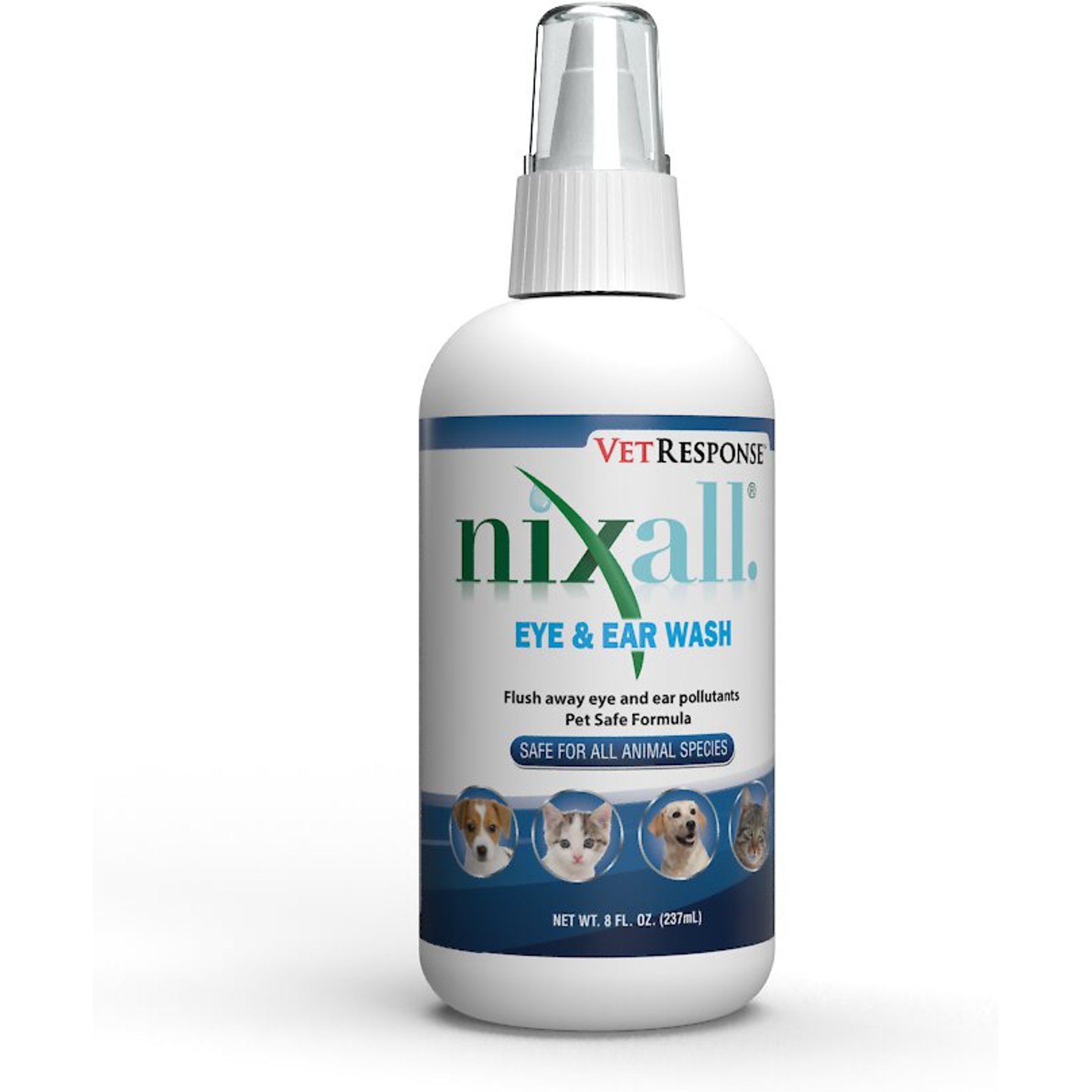 Nixall VetResponse Eye & Ear Dog, Cat & Horse Wash, 8-fl oz bottle