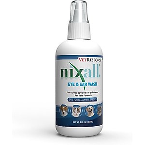 Nixall VetResponse Eye & Ear Dog, Cat & Horse Wash, 8-fl oz bottle