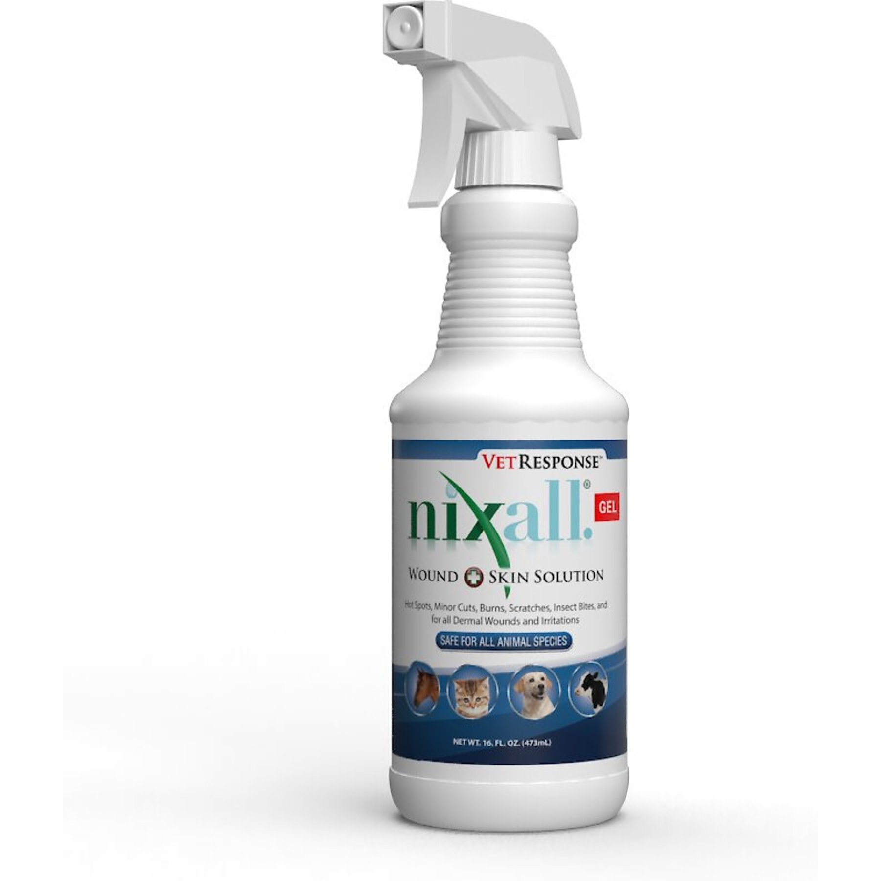 Nixall VetResponse Wound & Skin Gel Solution for Dogs, Cats & Horses, 16-fl oz bottle