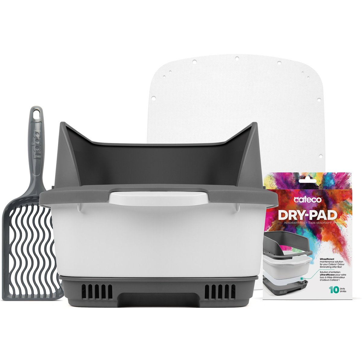 Noba Cateco Odor-Eliminating Cat Litter Box Starter Kit, Gray