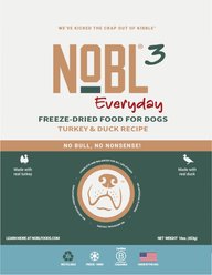 NOBL Canine Everyday Grain-Free Turkey & Duck Freeze-Dried Dog Food, 16-oz bag