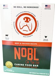 NOBL Canine "On the Go" Beef & Chicken Freeze-Dried Dog Food, 2-oz bar, 12 count