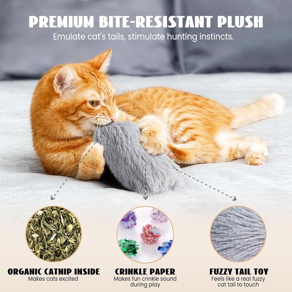 Doobie Catnip Toys For Cats - Soft, Bite-Resistant Cat Chew Toys With Long Shape For Kicking And Stress Relief