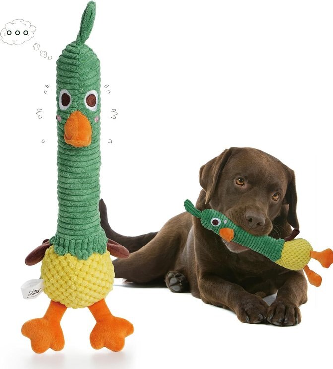 Doggles Plush Bottle Duck Dog Toy