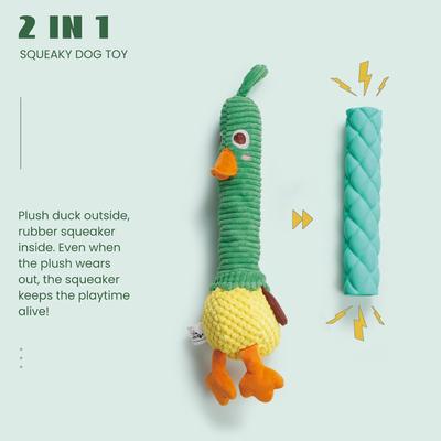Show full view: Nocciola 2-in-1 Squeaky Duck Dog Toy slide 5 of 8