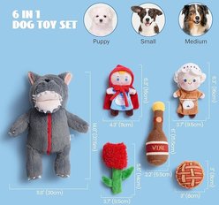 Nocciola 6 in 1 Fairy Tale Squeaky Plush Dog Toys, 6 count slide 2 of 7