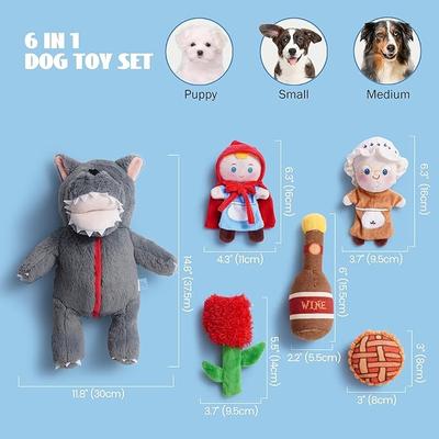 Show full view: Nocciola 6 in 1 Fairy Tale Squeaky Plush Dog Toys, 6 count slide 8 of 10