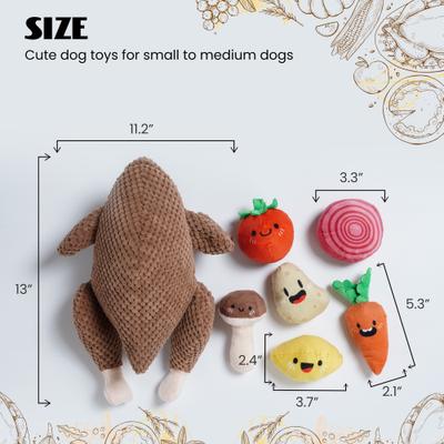 Show full view: Nocciola 7-in-1 Variety Pack Squeaky Interactive Turkey Puzzle Dog Toy, 7 count slide 2 of 7