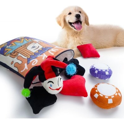 Nocciola Nocciola 8-in-1 Poker Hands Set Variety Pack with Crinkle Pawker Pouch Plush Squeaky Interactive Dog Toy, 7 count
