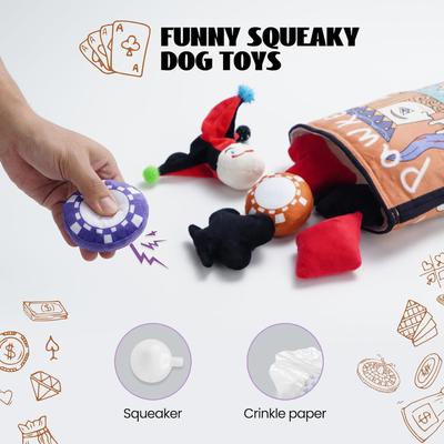 Show full view: Nocciola 8-in-1 Poker Hands Set Variety Pack with Crinkle Pawker Pouch Plush Squeaky Interactive Dog Toy, 7 count slide 3 of 9