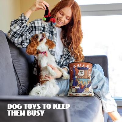 Show full view: Nocciola 8-in-1 Poker Hands Set Variety Pack with Crinkle Pawker Pouch Plush Squeaky Interactive Dog Toy, 7 count slide 5 of 9