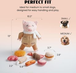 Nocciola 9-in-1 Stuffed Puzzle Pork Food Squeaky Dog Toy, 9 count slide 2 of 7
