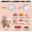 Nocciola 9-in-1 Stuffed Puzzle Pork Food Squeaky Dog Toy, 9 count