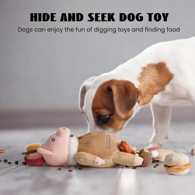 Show full view: Nocciola 9-in-1 Stuffed Puzzle Pork Food Squeaky Dog Toy, 9 count slide 4 of 9