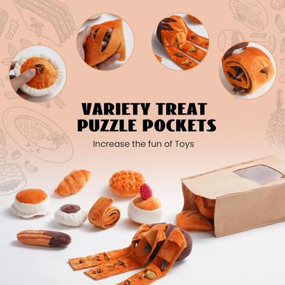 Show full view: Nocciola Bread with Takeout Bag Plush Interactive Squeaky with Crinkle Paper Dog Toy, 10 count slide 5 of 10