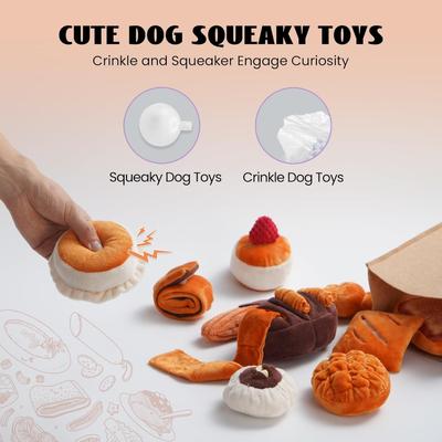 Show full view: Nocciola Bread with Takeout Bag Plush Interactive Squeaky with Crinkle Paper Dog Toy, 10 count slide 4 of 10