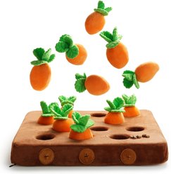 Nocciola Carrot Patch Squeaky Plush Puzzle Dog Toy