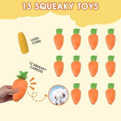 Show full view: Nocciola Carrot Patch Squeaky Plush Puzzle Dog Toy slide 2 of 9