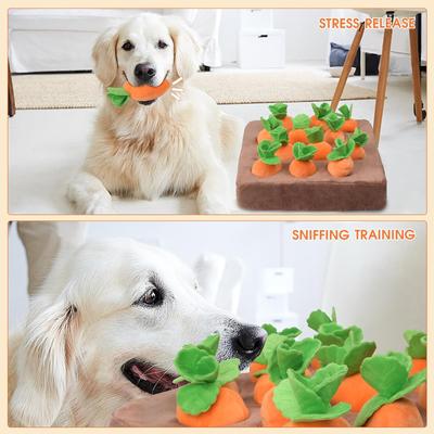 Show full view: Nocciola Carrot Patch Squeaky Plush Puzzle Dog Toy slide 6 of 9