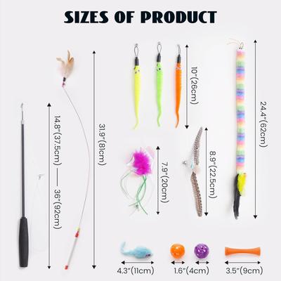 Show full view: Nocciola Fishing Pole Teaser with 7 Interactive Cat Toys slide 3 of 7