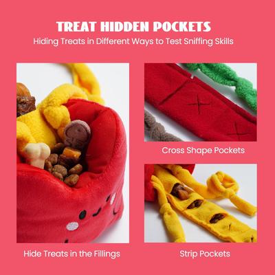 Show full view: Nocciola Foodie Fun Squeaky Sandwich Taco & Fries Set Variety Pack Plush Dog Toy, 3 count slide 3 of 7