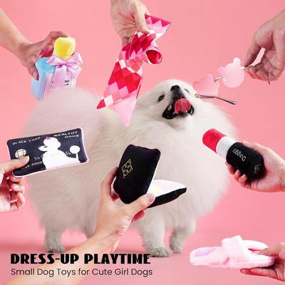 Show full view: Nocciola Girl Variety Pack Squeaky Interactive Dog Toy, Pink, 8 count slide 2 of 7