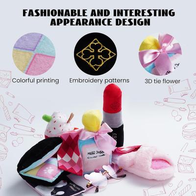 Show full view: Nocciola Girl Variety Pack Squeaky Interactive Dog Toy, Pink, 8 count slide 6 of 7