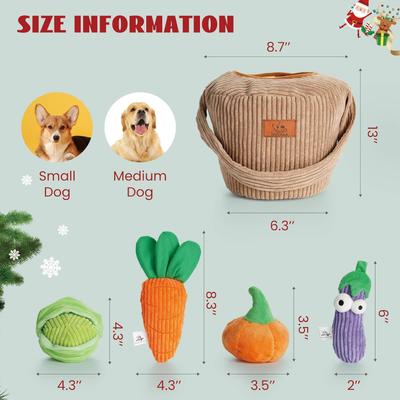 Show full view: Nocciola Grocery Bag Variety Pack Crinkle Squeaky Interactive Plush Dog Toy, 15 count slide 4 of 9