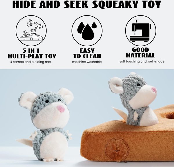 Nocciola Mouse & Cheese Hide & Seek Variety Pack Dog Toy, 4 count