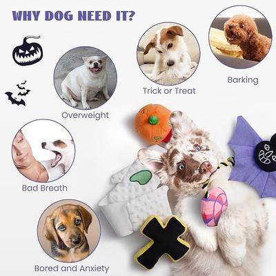 Show full view: Nocciola Multi-Sensory Spooky Squeaky Plush Dog Toys, 5 count slide 6 of 7